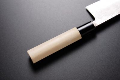 Magnolia handle with plastic bolster for Santoku knife [Nashiji]