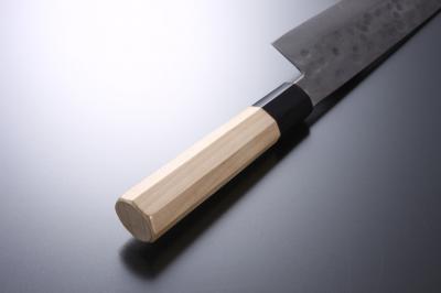 Octagonal handle with buffalo horn ferrule for Santoku knife [Maboroshi]