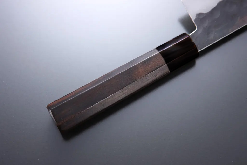 Octagonal ebony handle with buffalo horn ferrule for Bone spading knife [Denka]