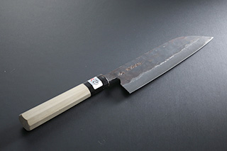 Santoku knife [Denka] + Octagonal handle with buffalo horn ferrule