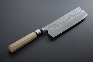 Nakiri knife [Maboroshi] + Octagonal handle with buffalo horn ferrule