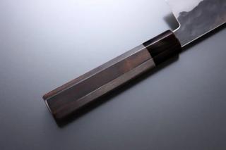 Octagonal ebony handle with buffalo horn ferrule for Petty knife [Maboroshi]