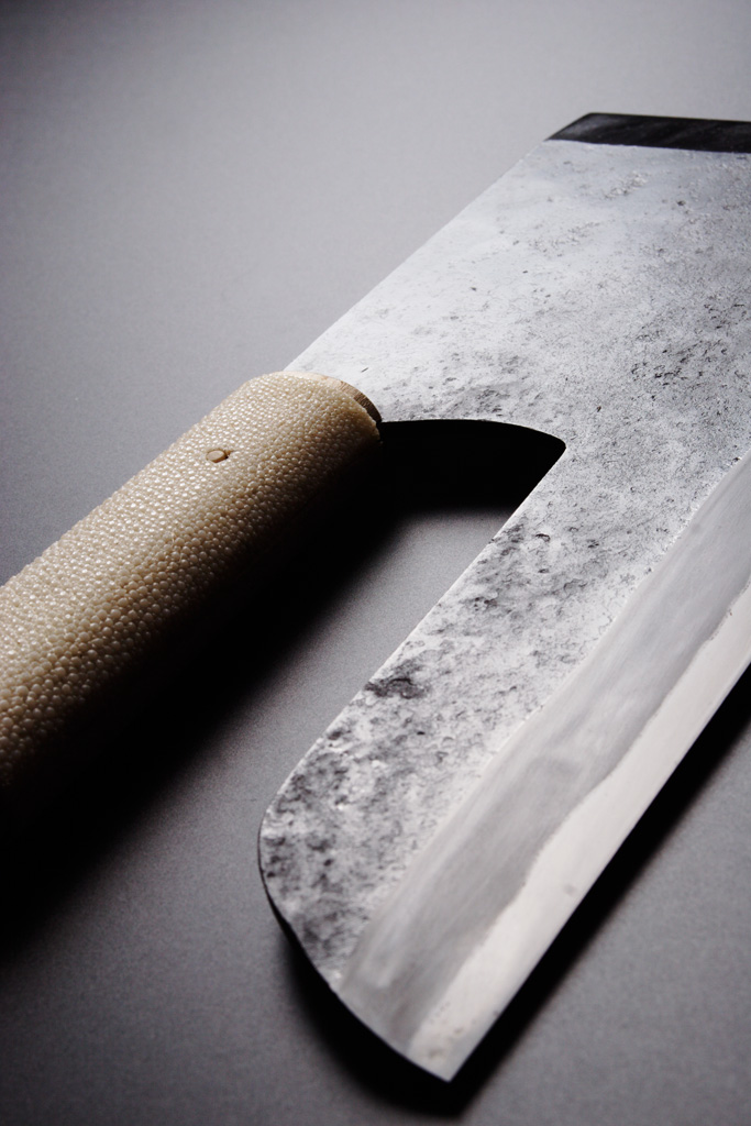 Japanese Salmon cutting knife [Kurouchi], Deba Knife, Japanese Knives