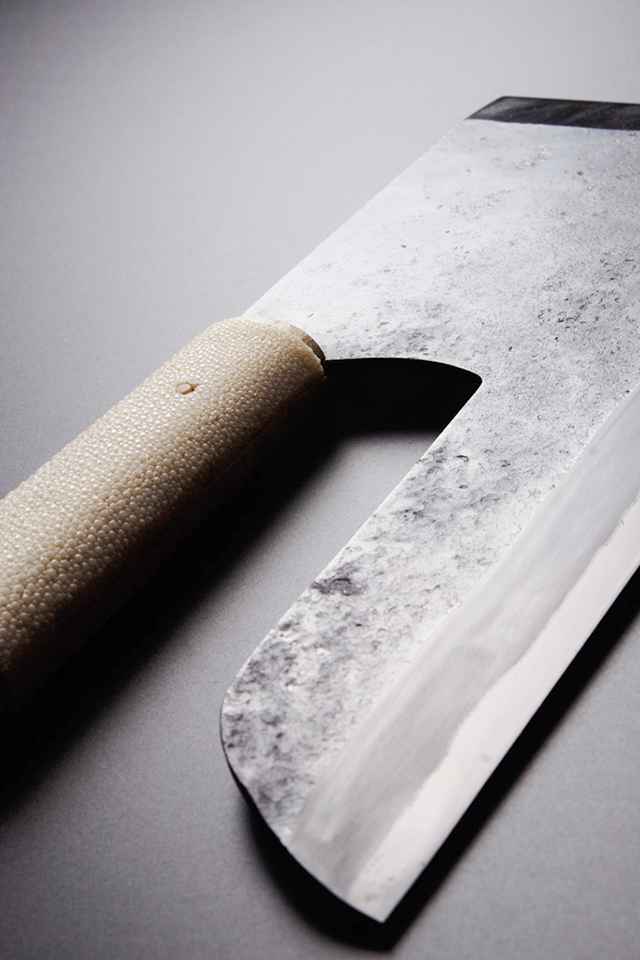 Noodle cutting knife [Kurouchi Single edge]