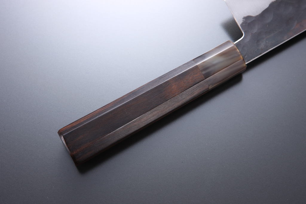 Octagonal ebony handle with buffalo horn ferrule for Gyuto knife [Denka]