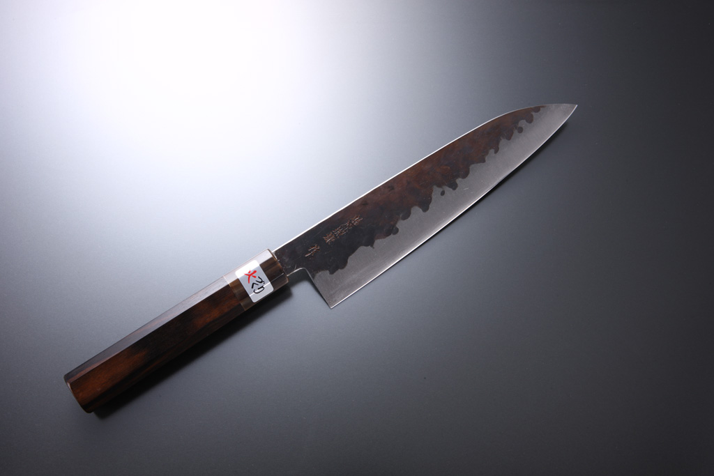 Gyuto knife [Denka] + Octagonal ebony handle with buffalo horn ferrule